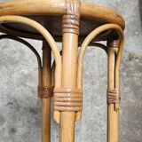 Round Natural Rattan Side Table