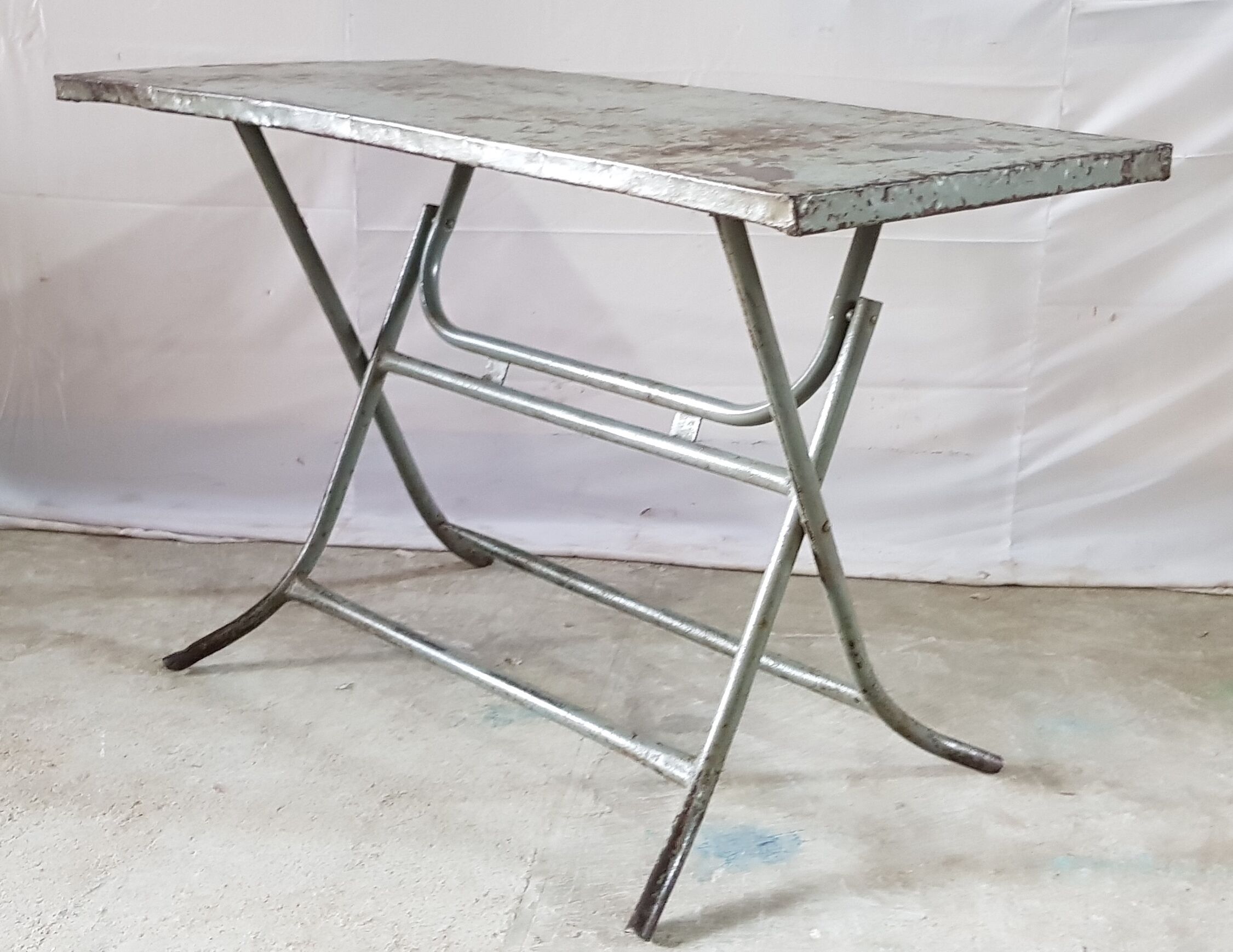 Old metal dining table
