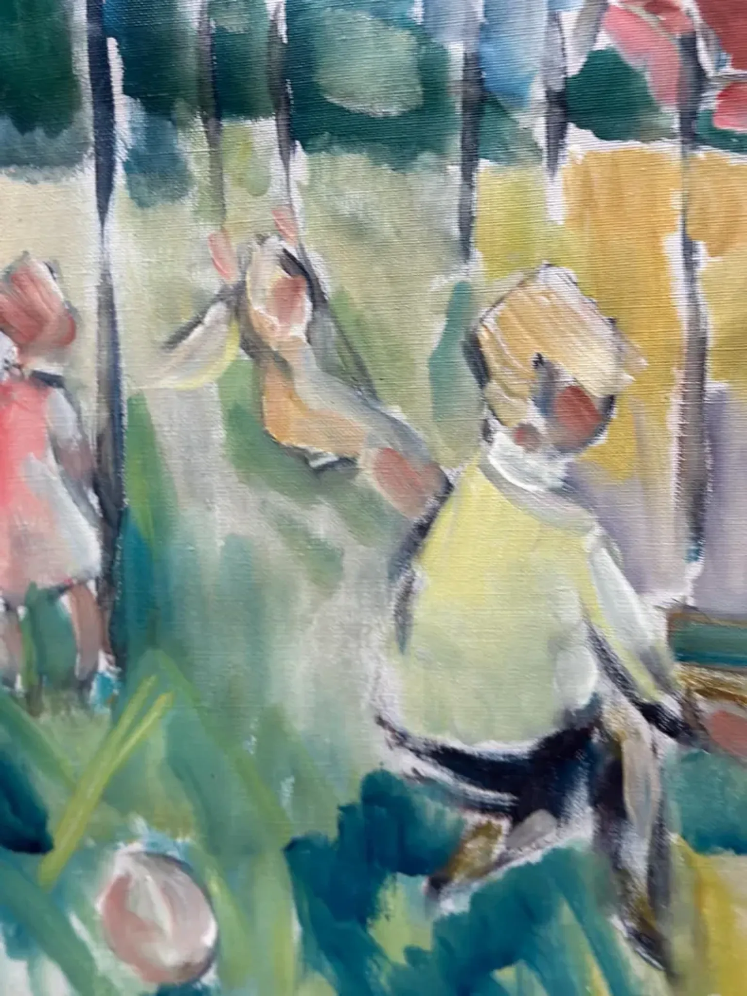 Original Swedish Oil on Canvas – “Friends” by Nils Sewerin – Vintage & Framed