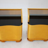 1940s Pair of Art Deco Bedside Tables, Czechoslovakia