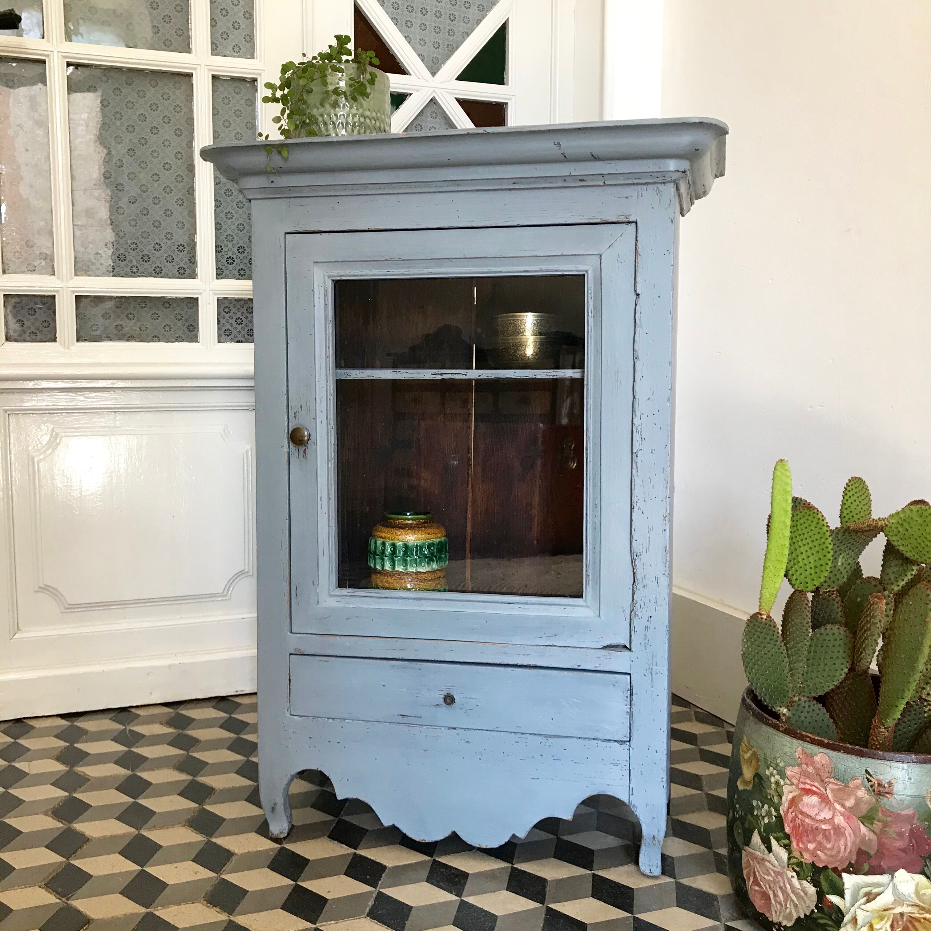 Old grey tinted wooden furniture