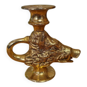 Bougeoir en métal doré