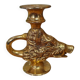 Vintage gold metal boar hunting candlestick