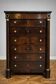 Empire-style week planner, early 19th century, in flame mahogany.