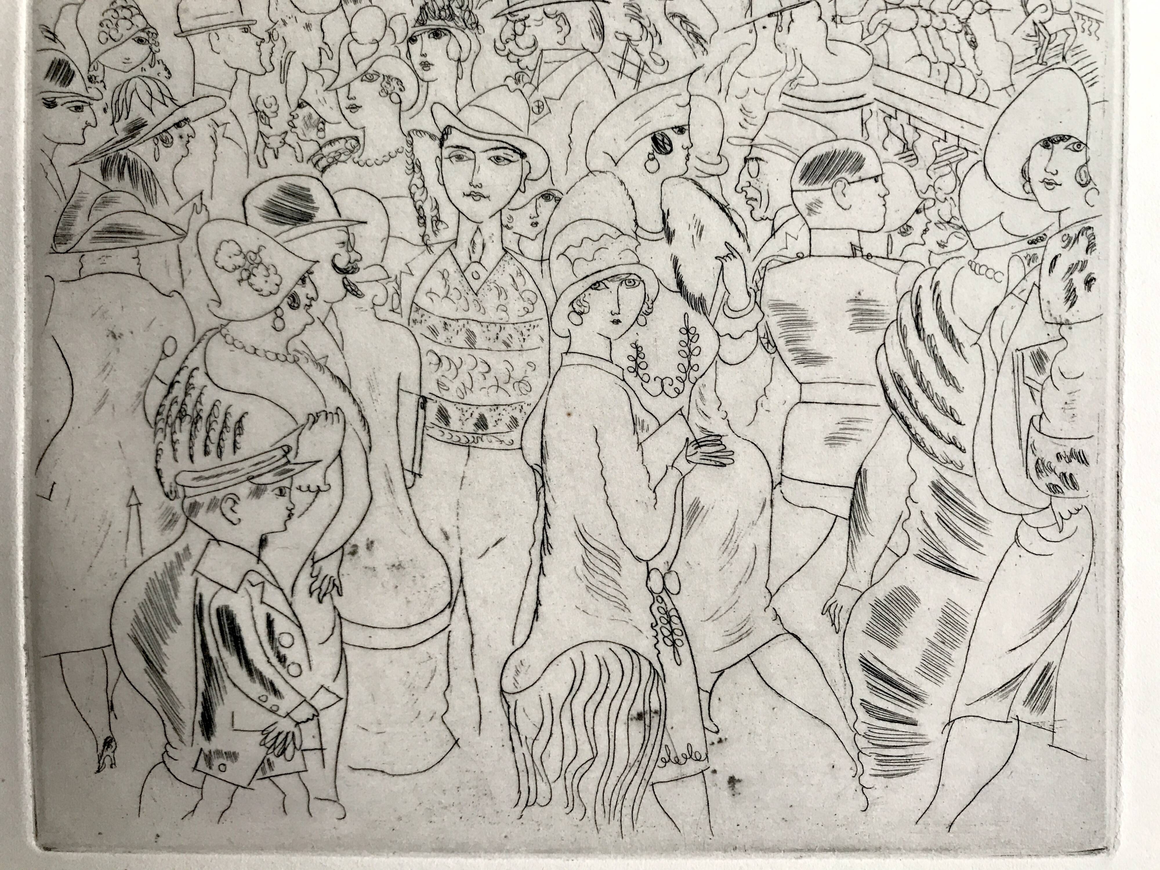 Chas-laborde boulevard des capucines (paris), 1927. original engraving