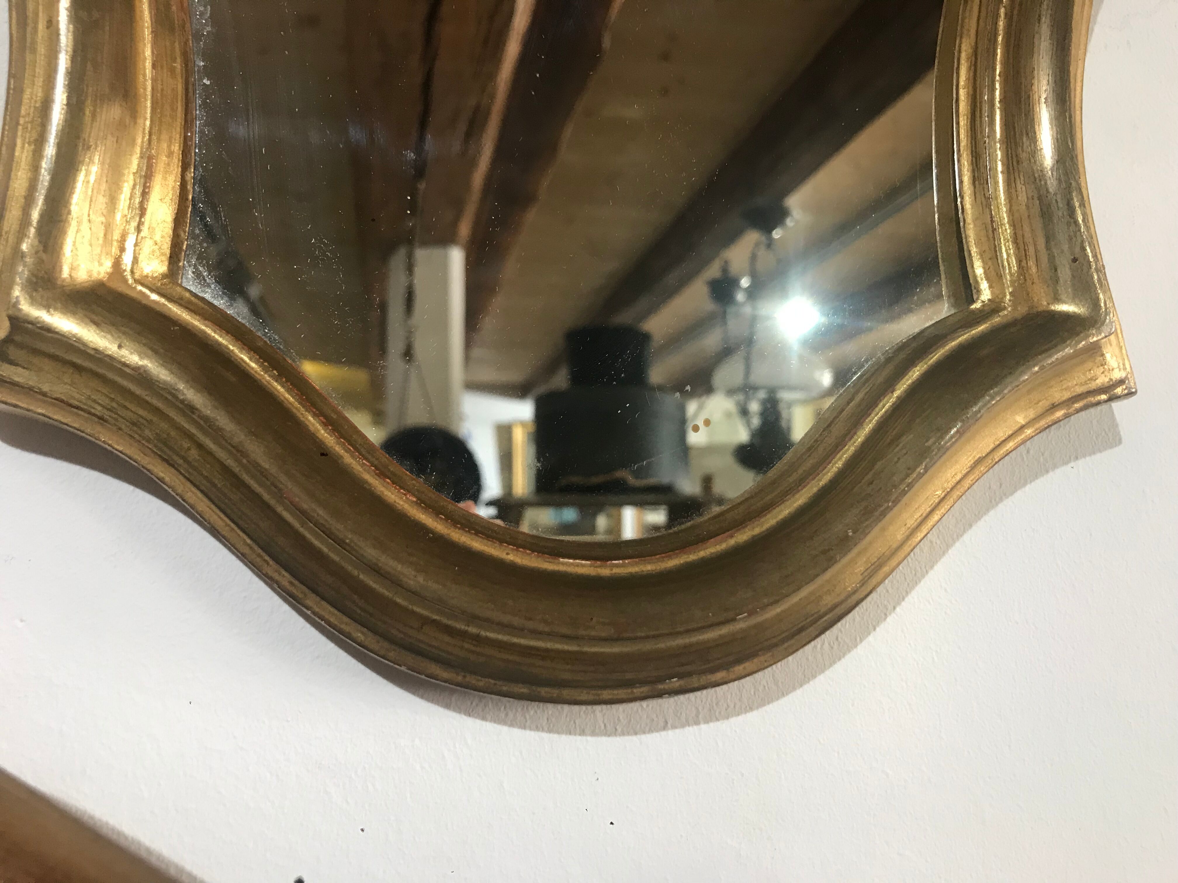 Old wood and plaster mirror - 52x32cm