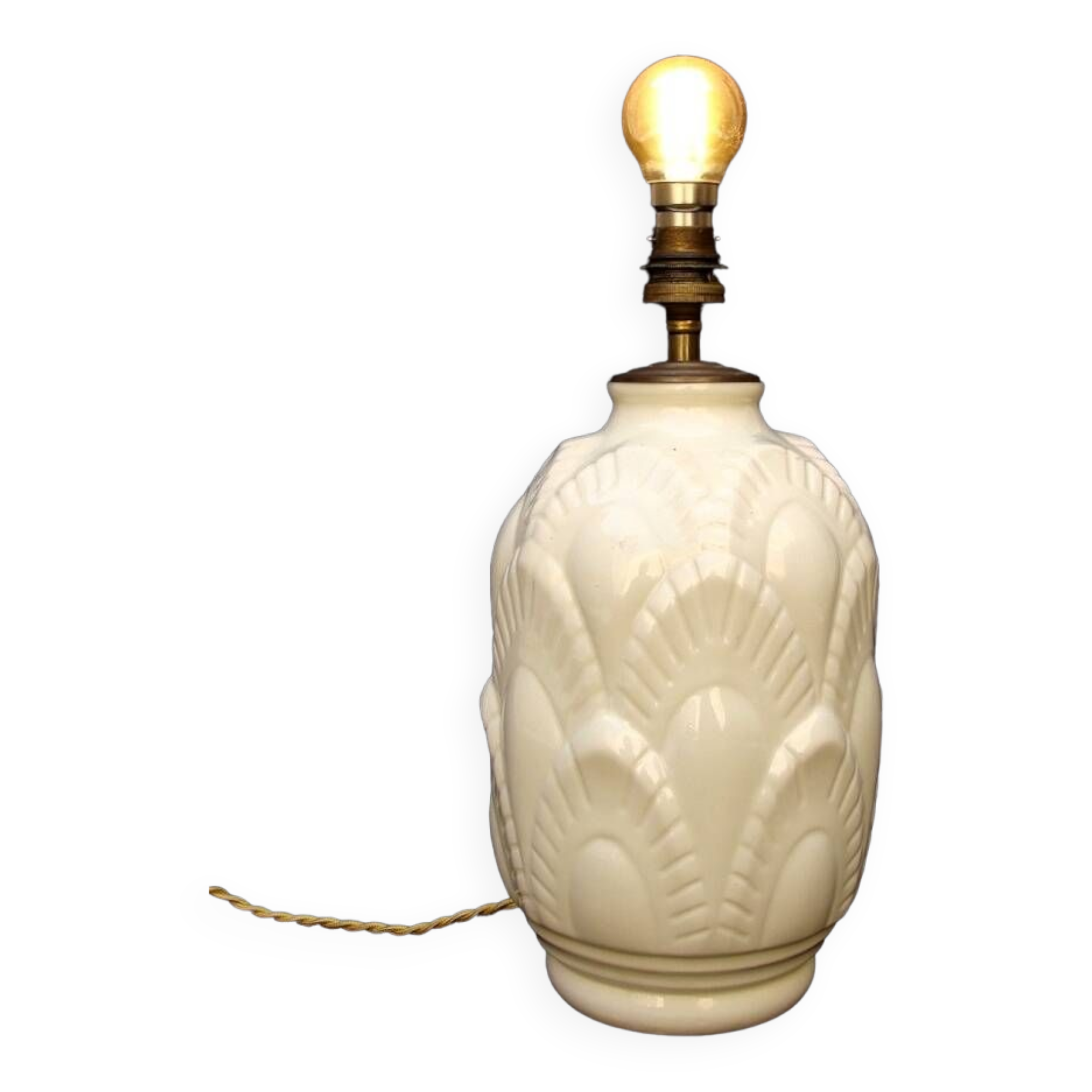 Boch cracked ceramic Art Deco lamp