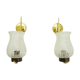 Pair of brass glass tulip wall appliques 60s