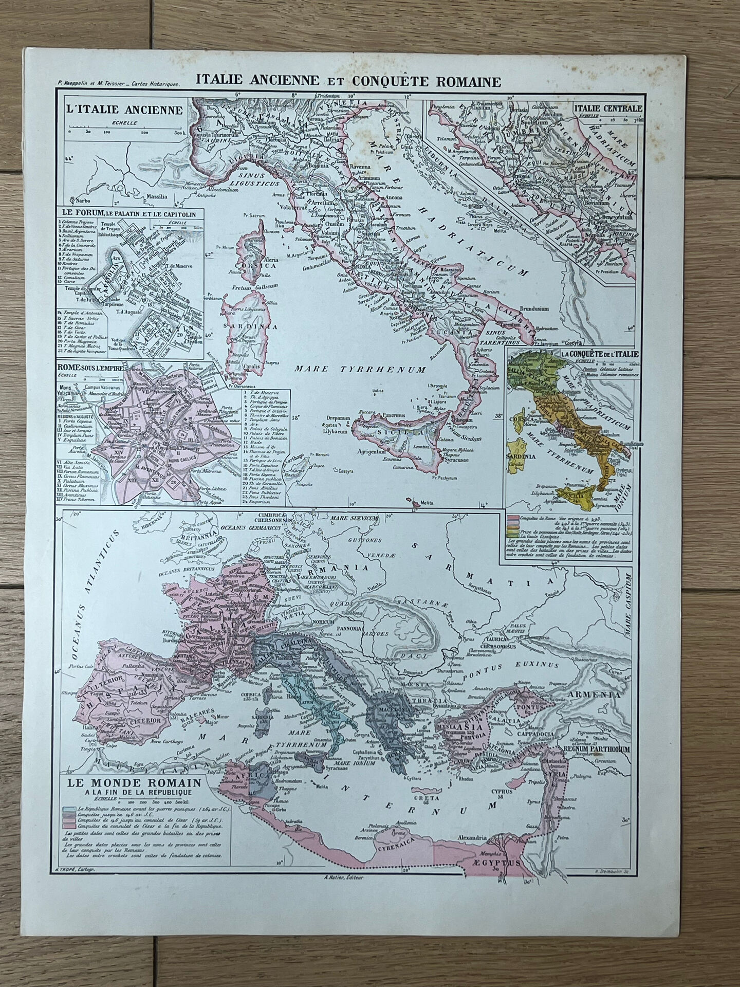 Original map of Italy - 37x27cm - 1908
