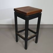 3 x tabourets de construction en chêne années 1960