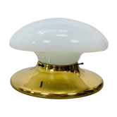 Ceiling lamp or wall lamp mushroom glass and golden brass art deco style