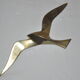 Trio of stylized seagulls in gold brass to hang 70s