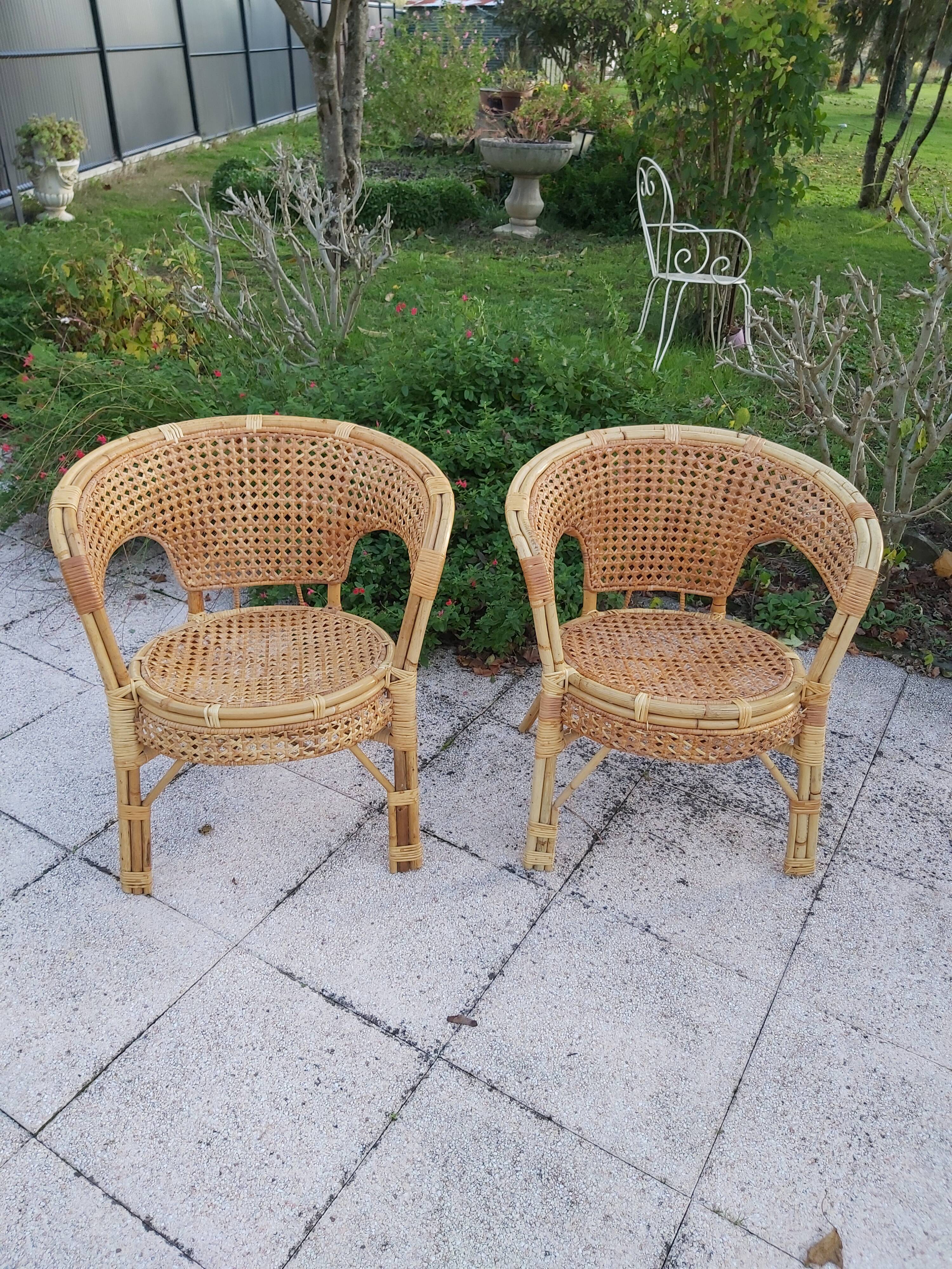 Pair of rattan chairs