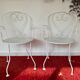 Lot de 2 anciens fauteuils de jardin en fer forgé
