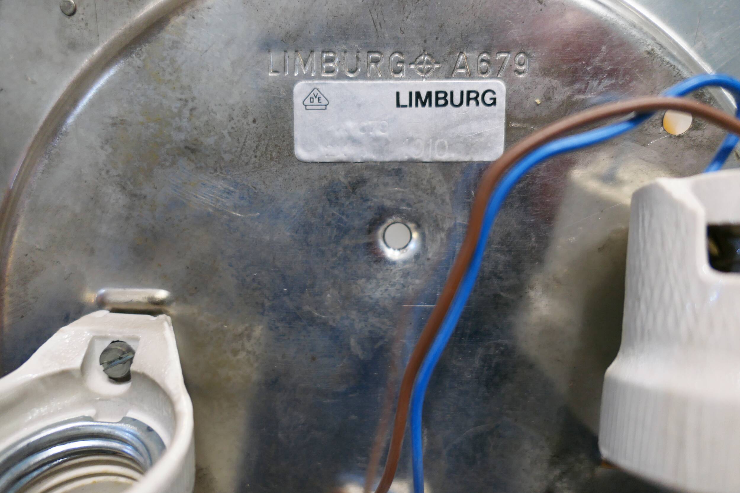 Pair of wall lights or ceiling lights Limburg Glashutte 1960s