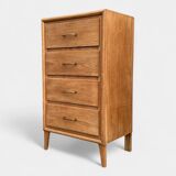 Chiffonnier pieds compas bois brut 1950