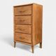Chiffonnier pieds compas bois brut 1950