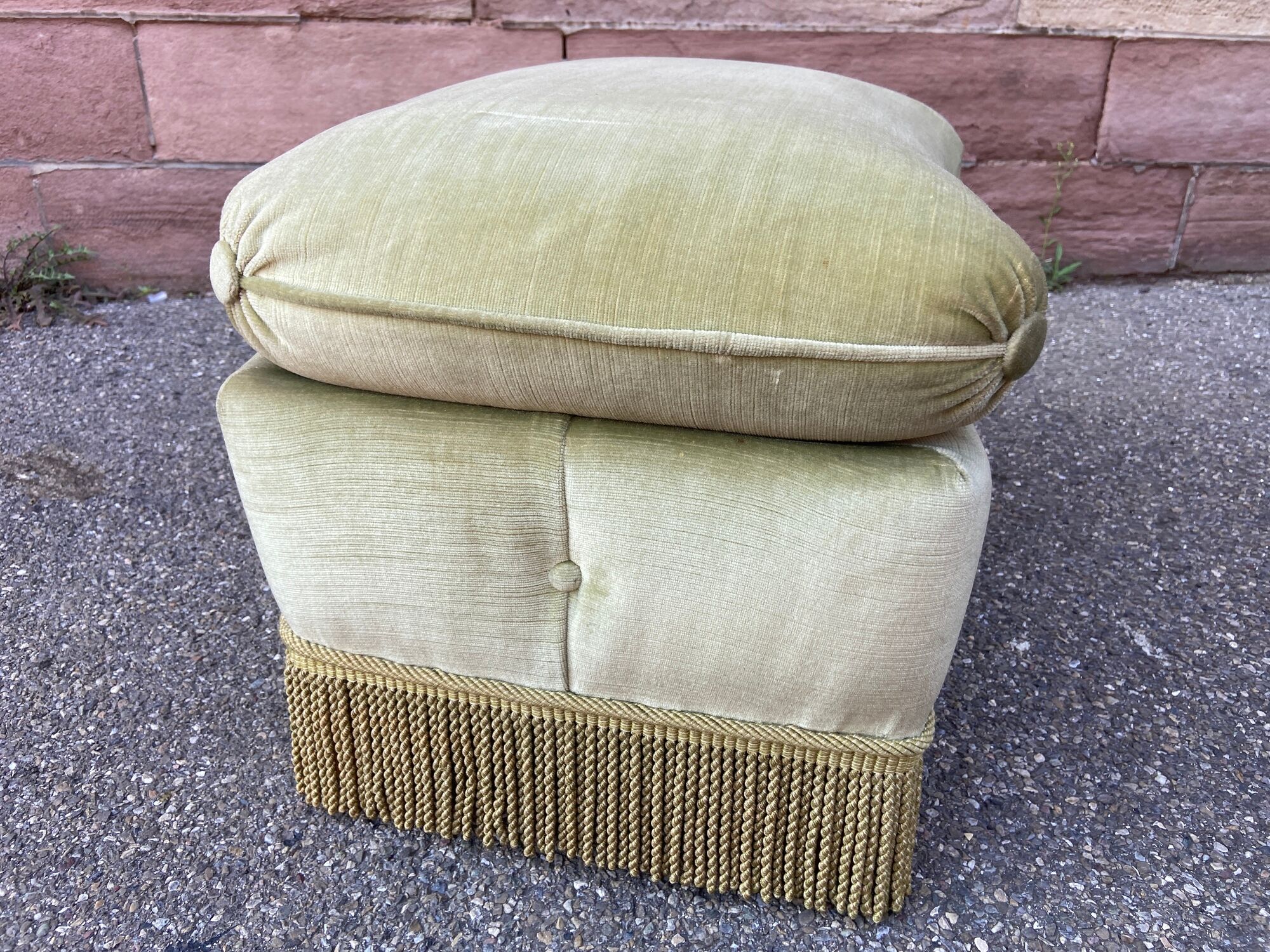 Pouf very large footrest old ottoman stool Art Deco 1940