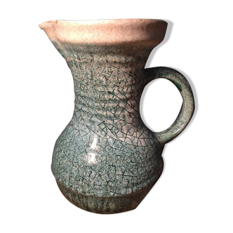 Ceramic pitcher Accolay cracked green