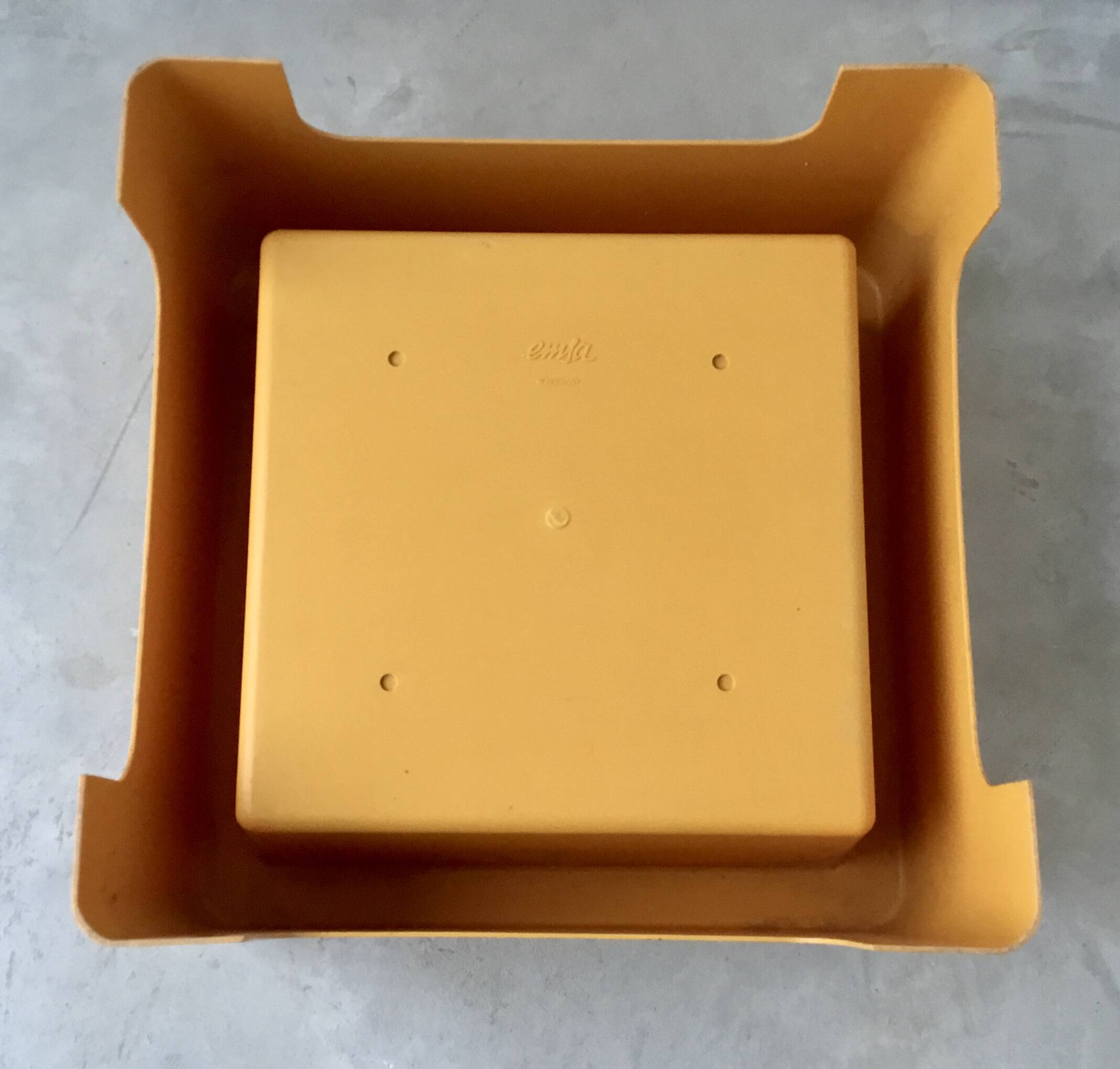 Emsa orange side table - space-age plastic 1960