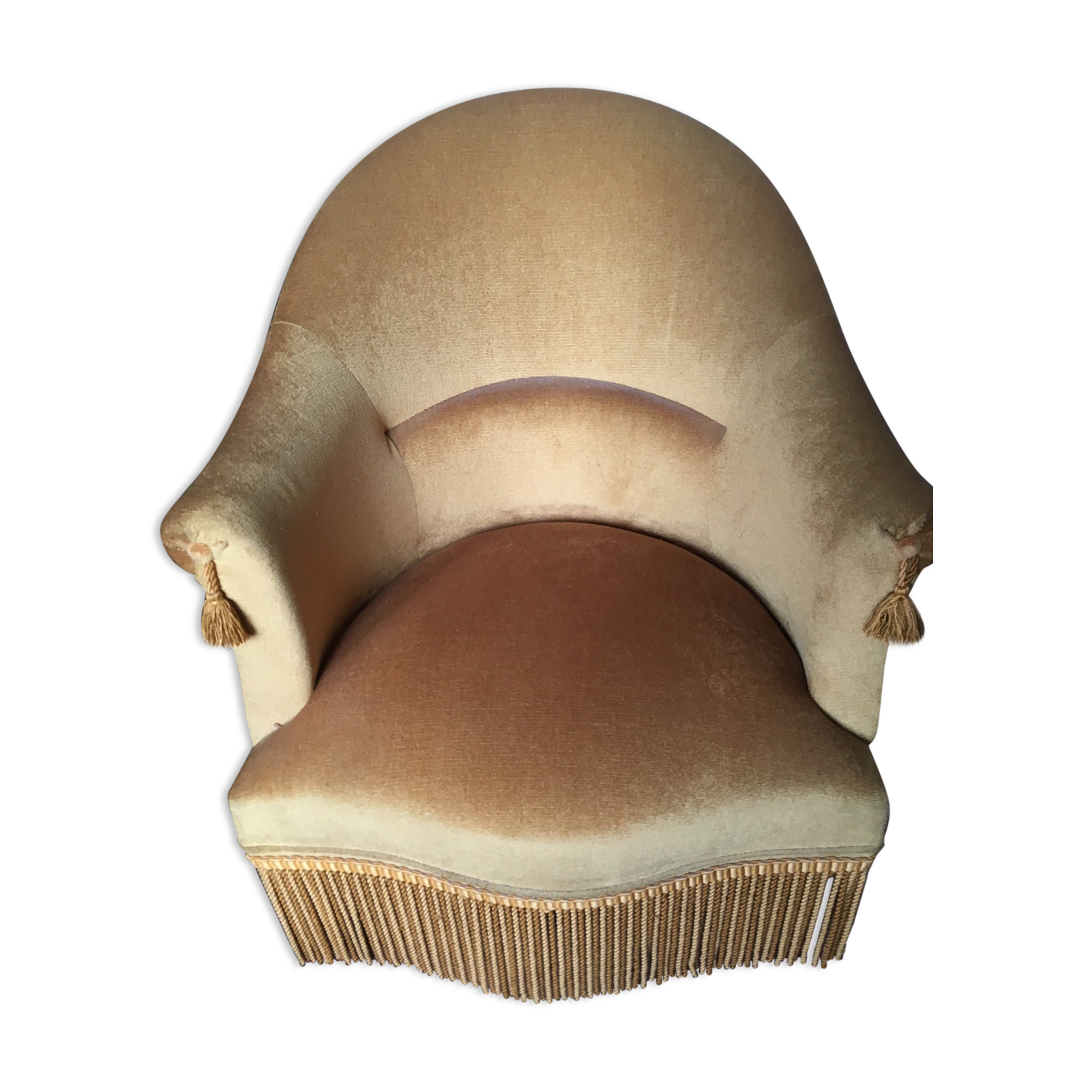 Fauteuil crapaud doré Louis Philippe
