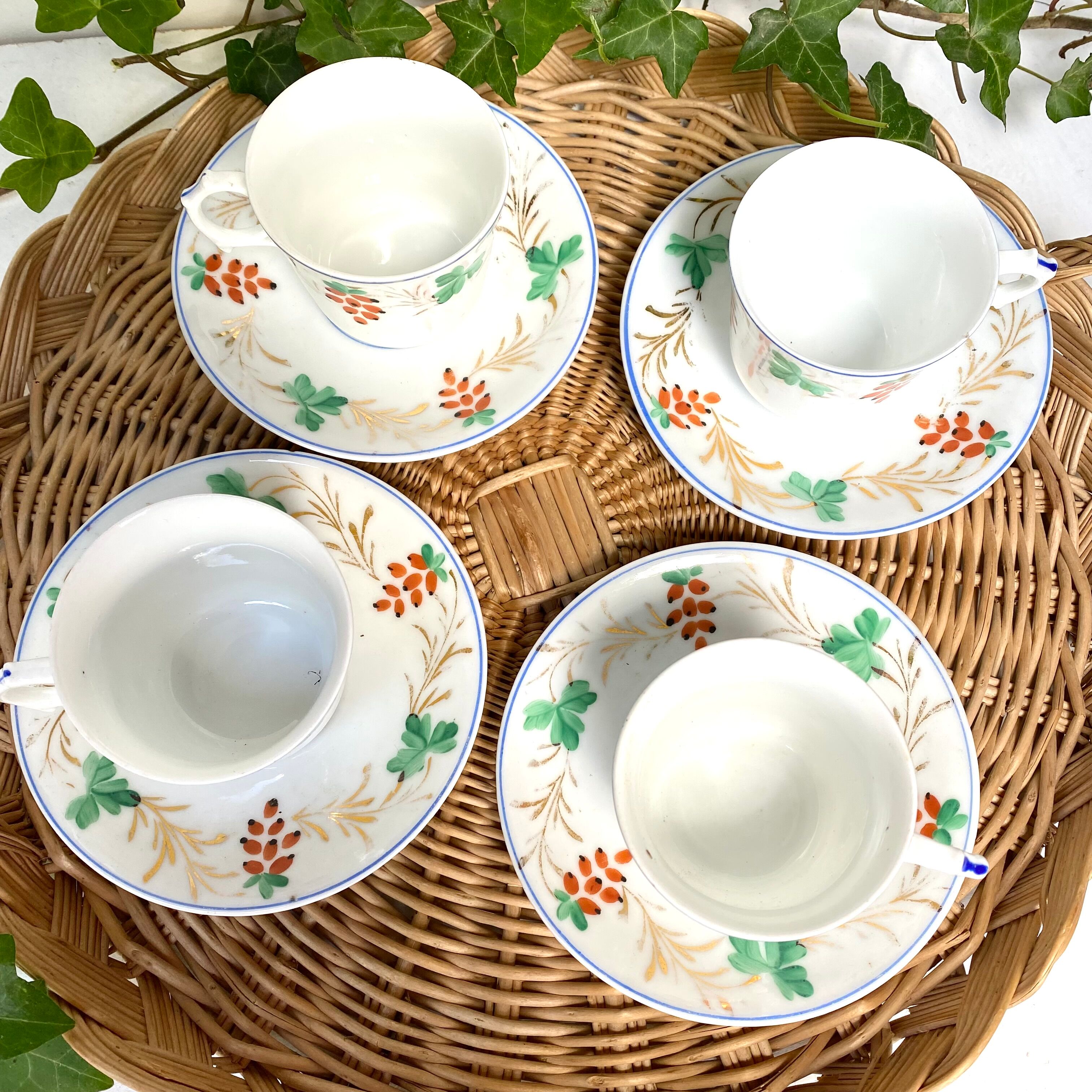 Antique porcelain coffee cups