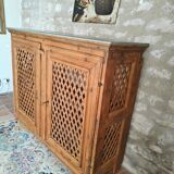 Antique solid pine sideboard with zinc top.