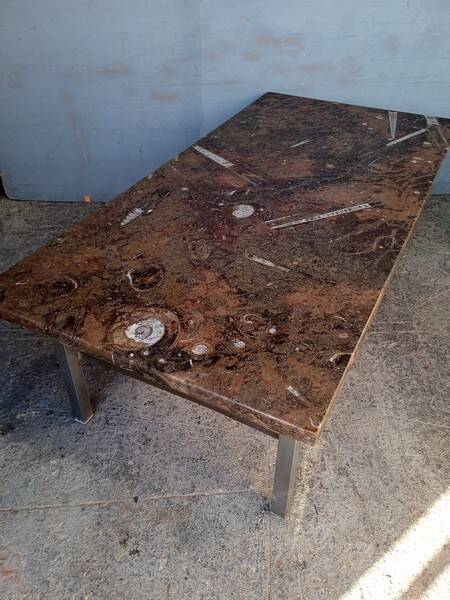 Fossil marble design coffee table 124cm