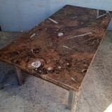 Fossil marble design coffee table 124cm