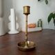 Vintage candle holder in solid gold brass