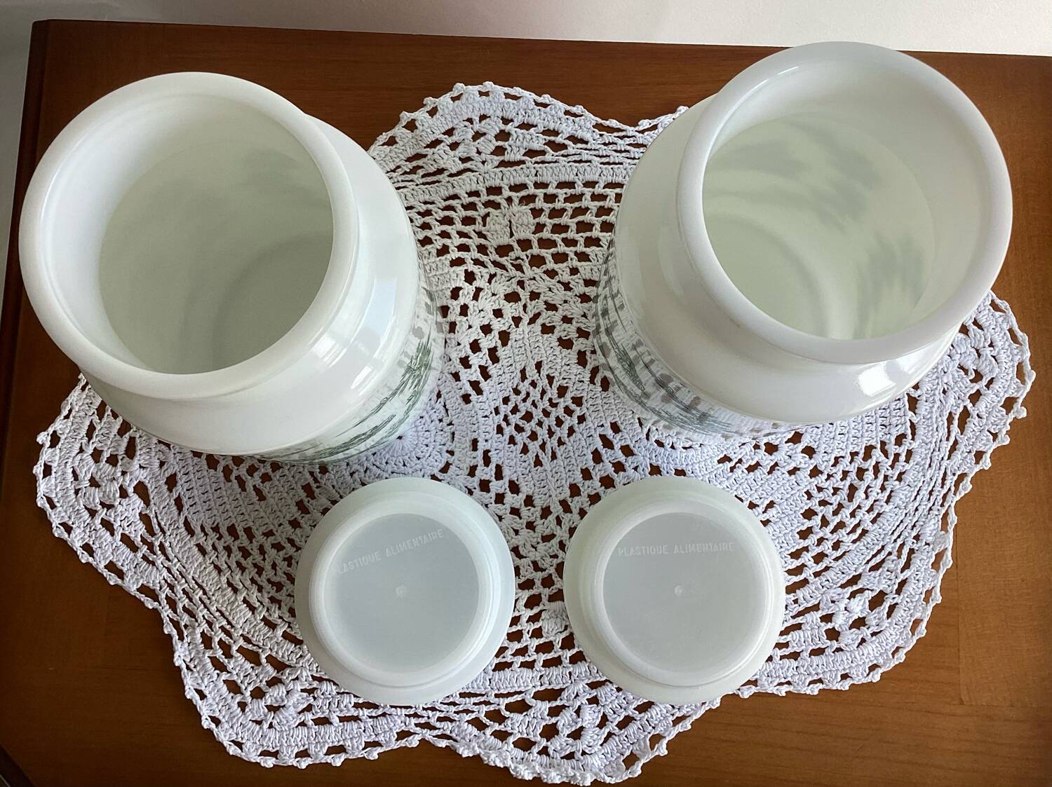 Opal glass jars - vintage
