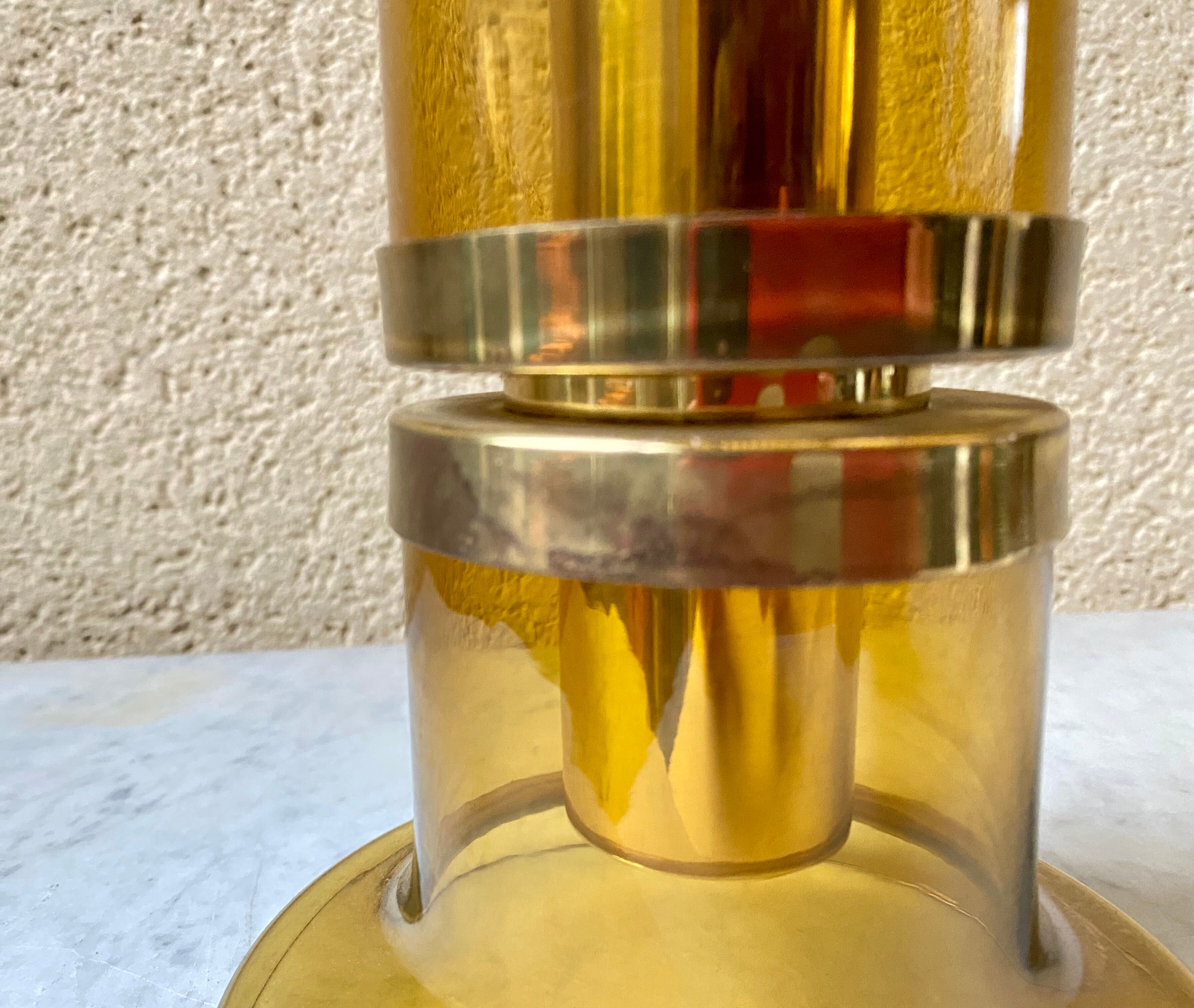 Oil lamp blown glass Hans Agne Jakobsson edition Markaryd Sweden 50s/60s