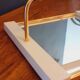Vintage 50s tray in lacquered wood and gold metal