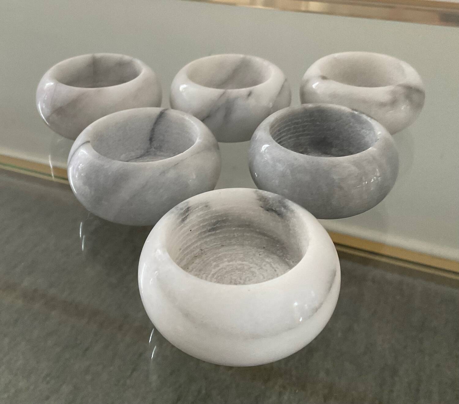 Series 6 vintage marble candle holders