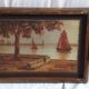 Service tray paint under glass signed P.Alix
