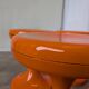 Ensemble de 4 tabourets vintage en forme de champignon “Jurček” par Meblo, orange rétro des années 1960 – Spa