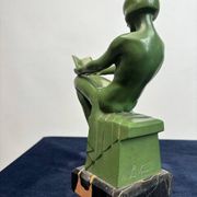 Art Deco Sculptural Bookends by Max Le Verrier, Paris, France, 1925, Set of 2