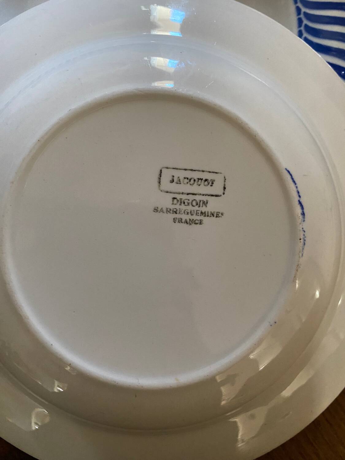 2 Jacquot Digoin Sarreguemines soup plates.