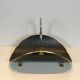 Neoclassical log holder in brass and black lacquered brass