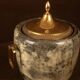 Macabo Grey Parchment & Brass Thermos Glacette, Cusano Milanino, Italy 1950