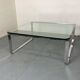 Table basse moderniste suisse en chrome, acier et verre de Strässle, années 1970