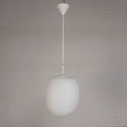 Vintage school lamp with frosted white glass shade, 1950s.