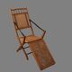 19th-century caned chaise longue in colonial style