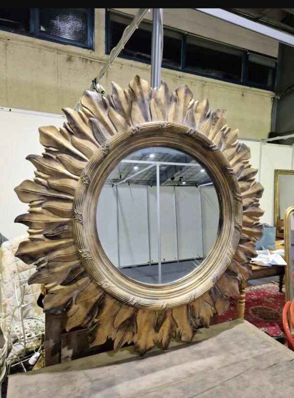 Miroir soleil décorée vintage Italien d'époque 1970 Diamètre 1m40