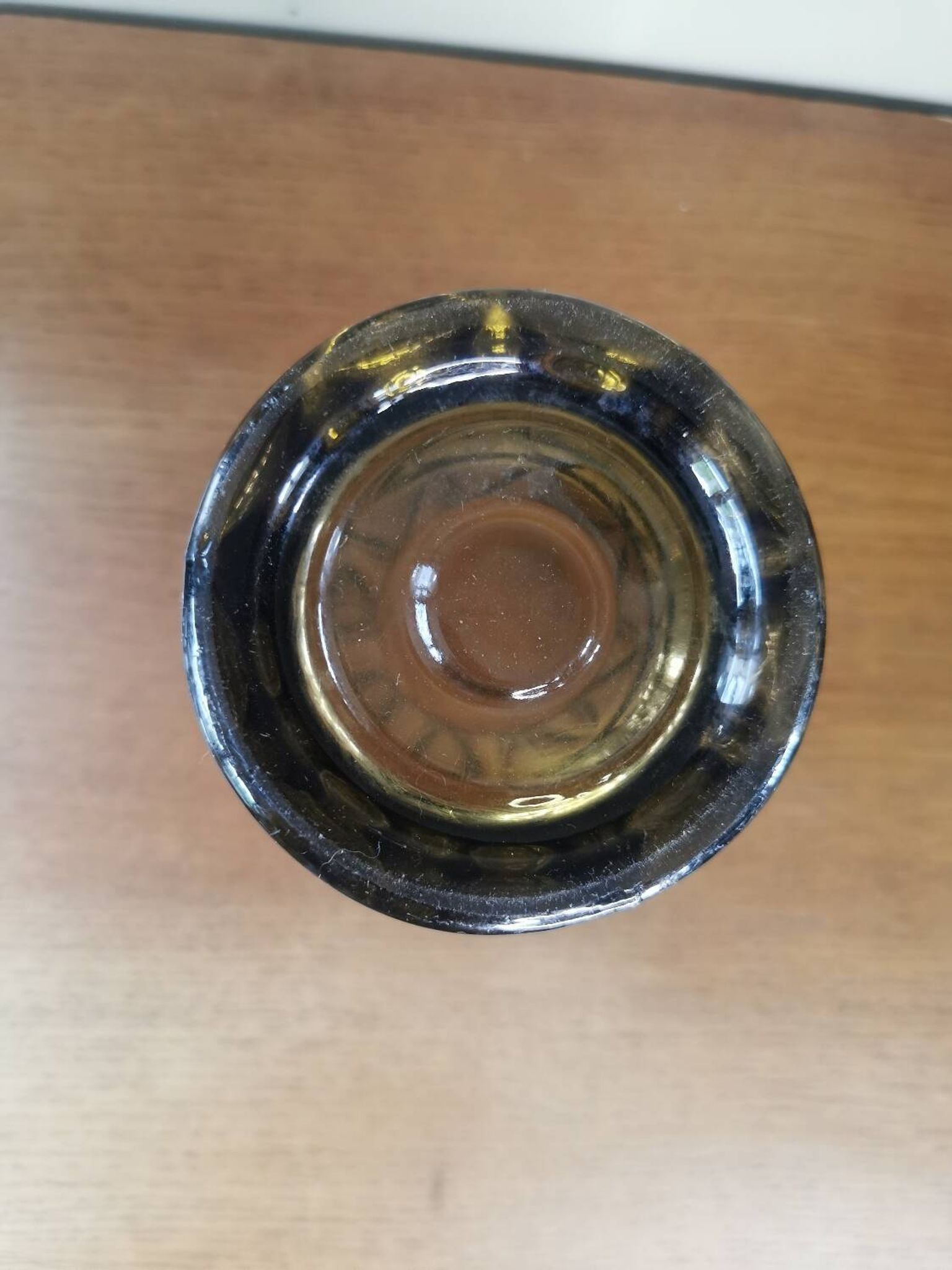 Vase vintage verre fumé