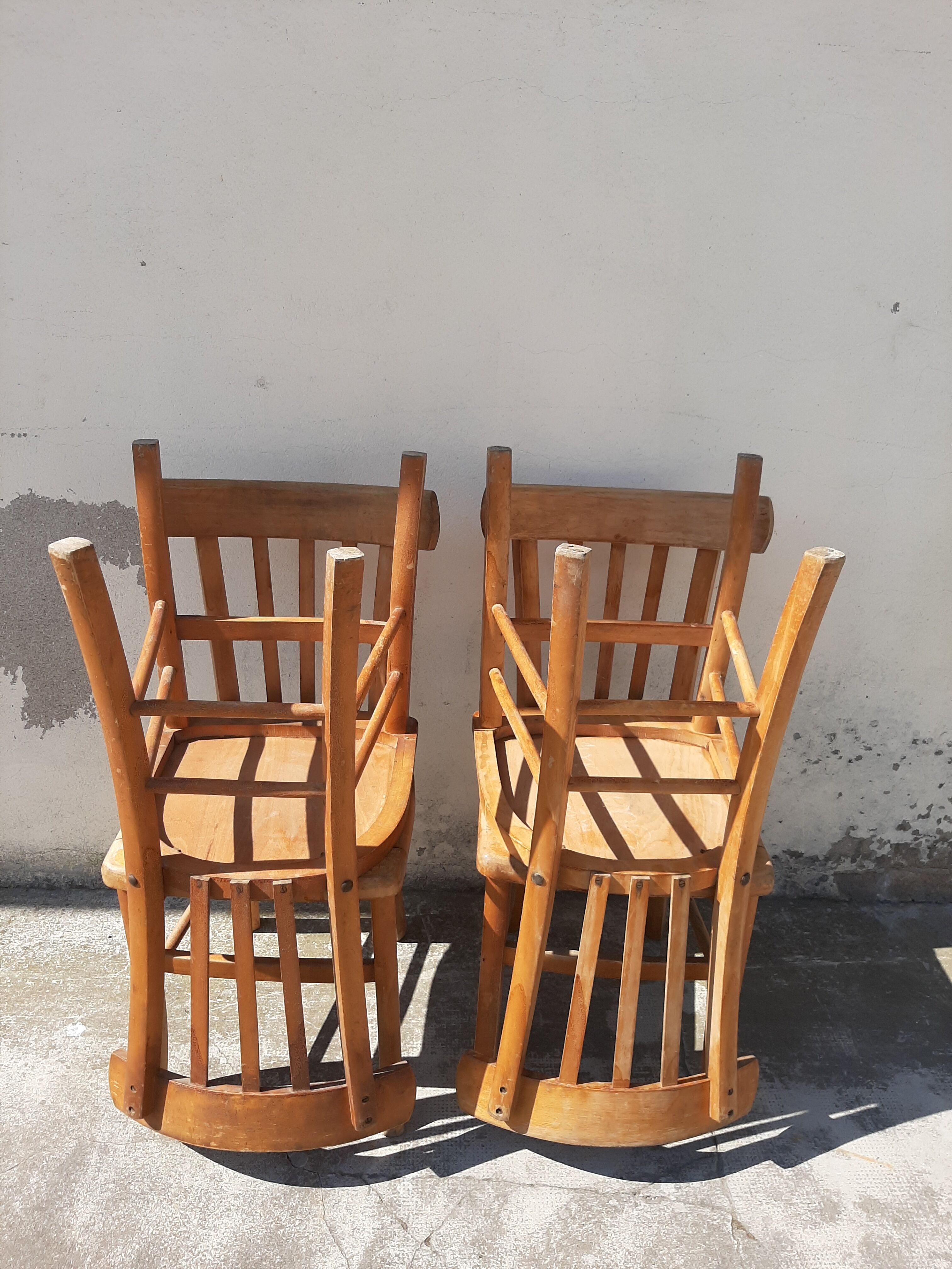 4 old bistro chairs