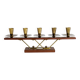 Midcentury teak and brass chandelier, Germany, 1960s