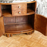 Bedside, art deco side table in precious wood