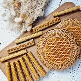 Set of 2 bottle mats and 11 Gien knife holders