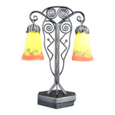 Bicéphale Art Deco lamp in wrought iron – Muller Frères Lunéville, circa 1930